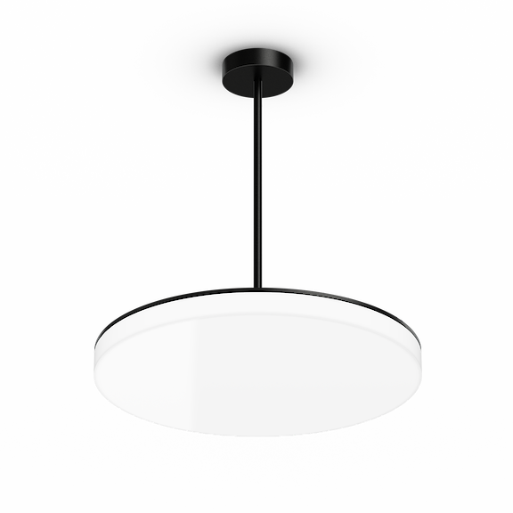 Basic Visio round pendant luminaire with tube suspension